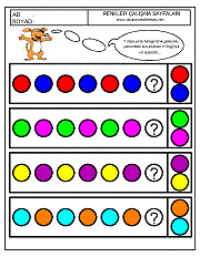 renkler çalışma sayfaları, renkler örüntü çalışmaları